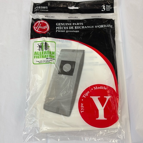 Hoover Type Y Allergen Filtration BagsType Y - 4010100Y 3 New! - Picture 1 of 5